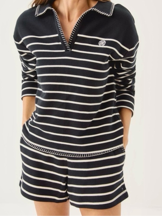 Lilly Pulitzer Sweaters - NWT Lilly Pulitzer XL Corvaya Terry Pullover “Noir Legacy Stripe” sz XL ✨💲128